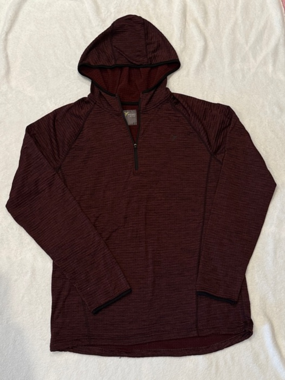 Old Navy Men's Hooded Quarter-Zip Sweater - Maroon